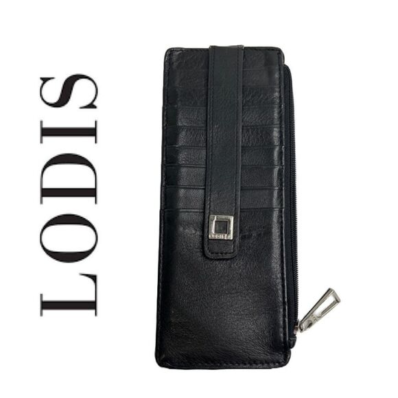 Lodis Unique Black Italian Leather Wallet‎ - Picture 1 of 3
